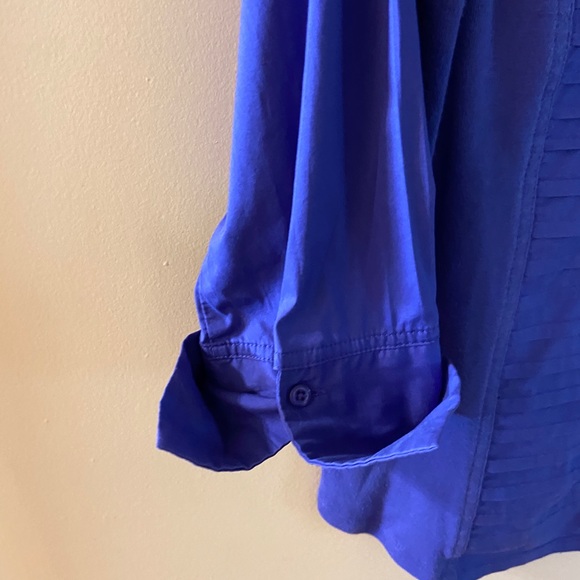 Zac & Rachel purple button down business  blouse size medium - Picture 7 of 15